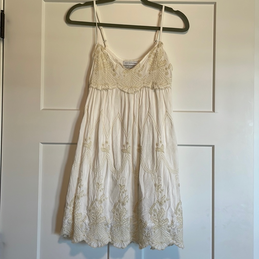 Womens cream mini tank dress from urban outfitters. Size XS (0/2).